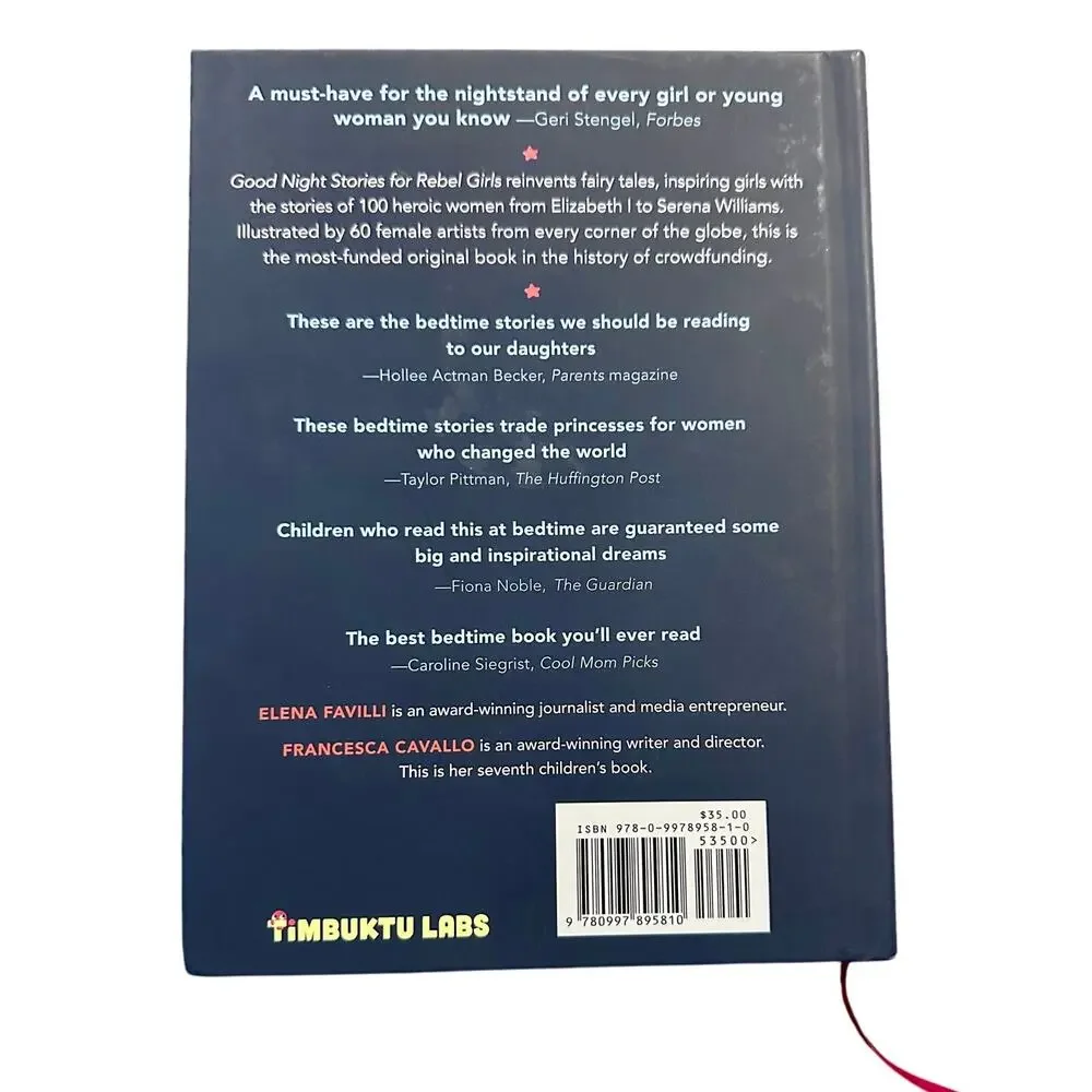 Good Night Stories for Rebel Girls Hardcover Young Adult Bestseller
